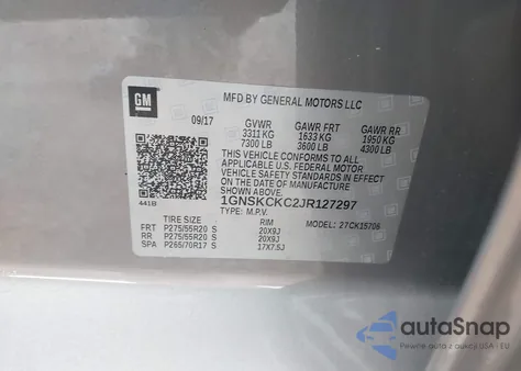 2018 Chevrolet Tahoe Premier из США, поврежденный, VIN 1GNSKCKC2JR127297